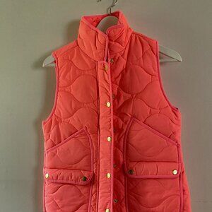 J.Crew Down Vest, Size S, Neon Peach, NWT.